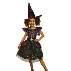 Cute Sparkly Stary Witch Girls Dress Up Costume ,  NWT